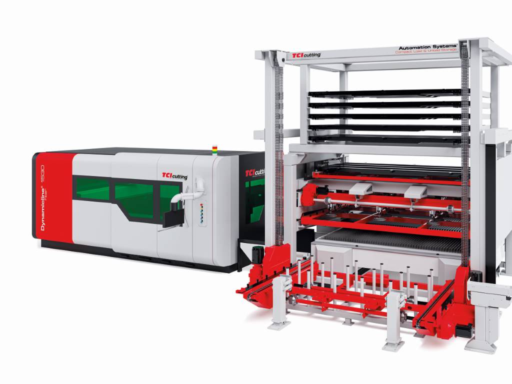 The new loading system can be paired with the Dynamicline Fiber 1530 laser cutting machine
